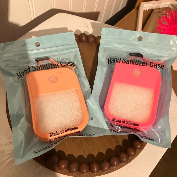 Silicone Hand Sanitizer Case - Orange and Pink - Picture 1 of 1